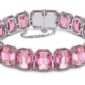 Swarovski Millenia Bracelet, Octagon Cut, Pink, Rhodium Plated
